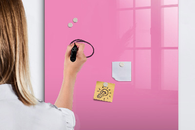 Magnetisch memobord van glas voor aan de muur Roze kleur