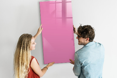 Magnetisch memobord van glas voor aan de muur Roze kleur