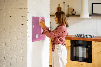 Magnetisch memobord van glas voor aan de muur Roze kleur