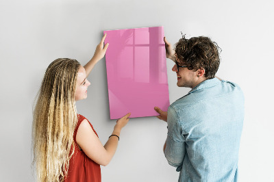 Magnetisch memobord van glas voor aan de muur Roze kleur