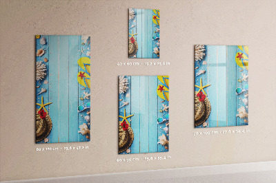 Glazen magneetbord met decoratieve print Strandset