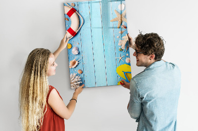 Magnetisch memobord van glas voor aan de muur Strandset voor liefhebbers