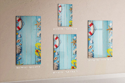 Magnetisch memobord van glas voor aan de muur Strandset voor liefhebbers