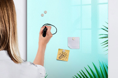 Glazen magneetbord met decoratieve print Tropische bladeren