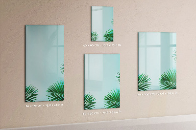 Glazen magneetbord met decoratieve print Tropische bladeren