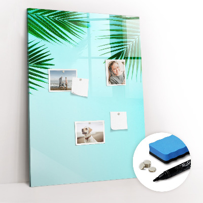 Magnetisch memobord van glas voor aan de muur Palmbladeren