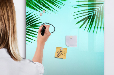 Magnetisch memobord van glas voor aan de muur Palmbladeren
