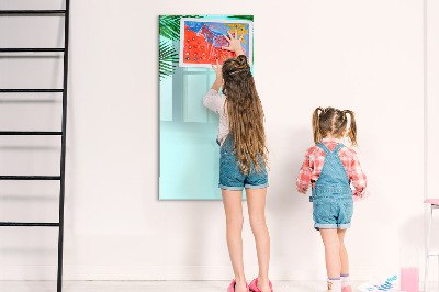 Magnetisch memobord van glas voor aan de muur Palmbladeren