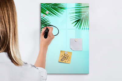 Magnetisch memobord van glas voor aan de muur Palmbladeren