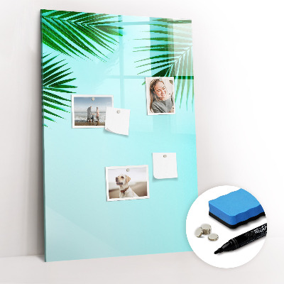Magnetisch memobord van glas voor aan de muur Palmbladeren