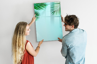 Magnetisch memobord van glas voor aan de muur Palmbladeren