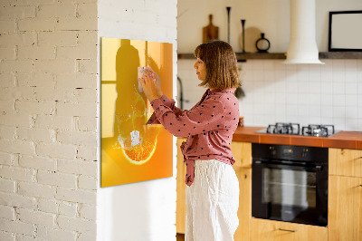 Wandbord van glas magnetisch en uitwisbaar Sinaasappelsap
