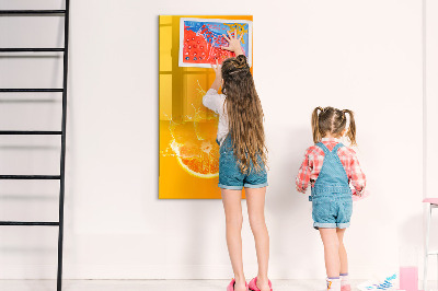 Wandbord van glas magnetisch en uitwisbaar Sinaasappelsap
