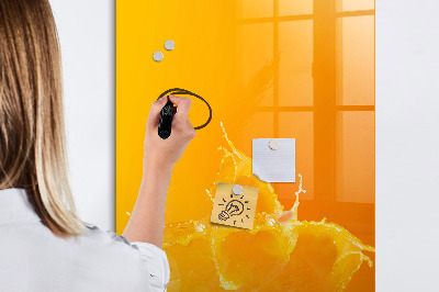 Wandbord van glas magnetisch en uitwisbaar Sinaasappelsap