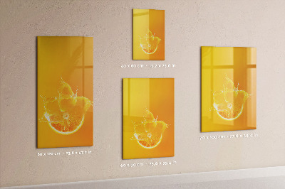 Wandbord van glas magnetisch en uitwisbaar Sinaasappelsap