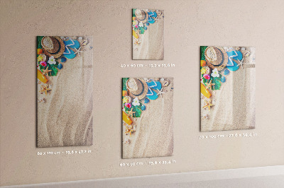 Glazen magneetbord met decoratieve print Zandstrand