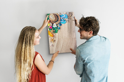 Glazen magneetbord met decoratieve print Zandstrand