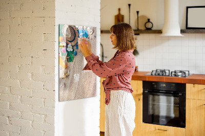 Glazen magneetbord met decoratieve print Zandstrand