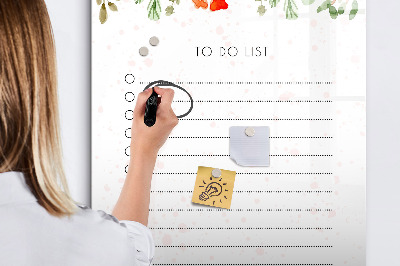 Wandbord van glas magnetisch en uitwisbaar De lijst van vandaag