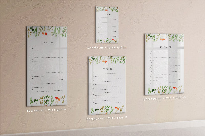 Wandbord van glas magnetisch en uitwisbaar De lijst van vandaag