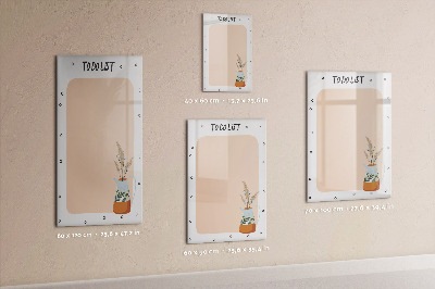 Glazen magneetbord met decoratieve print Takenlijst