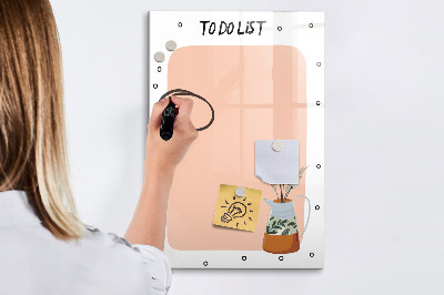 Glazen magneetbord met decoratieve print Takenlijst