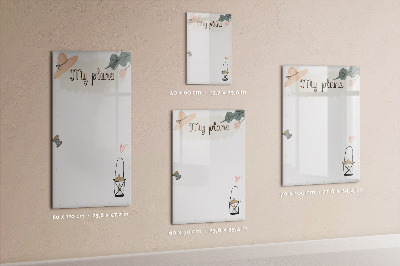 Magnetisch memobord van glas voor aan de muur Mijn plannen