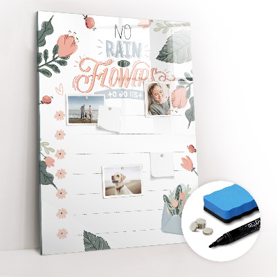 Wandbord van glas magnetisch en uitwisbaar Decoratieve lijst