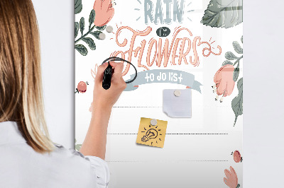 Wandbord van glas magnetisch en uitwisbaar Decoratieve lijst