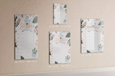 Wandbord van glas magnetisch en uitwisbaar Decoratieve lijst