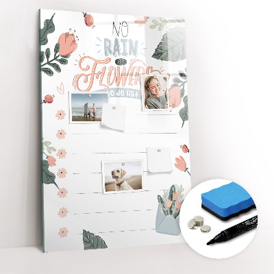 Wandbord van glas magnetisch en uitwisbaar Decoratieve lijst