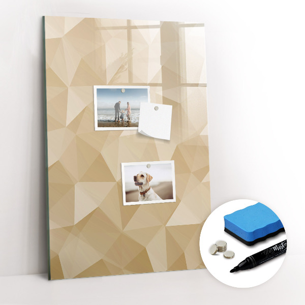 Magnetisch memobord van glas voor aan de muur Abstracte driehoeken