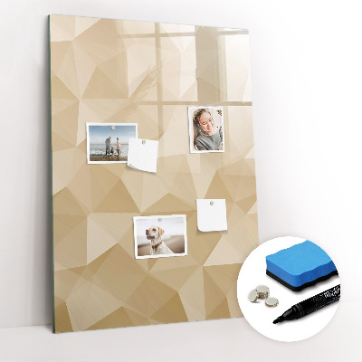 Magnetisch memobord van glas voor aan de muur Abstracte driehoeken