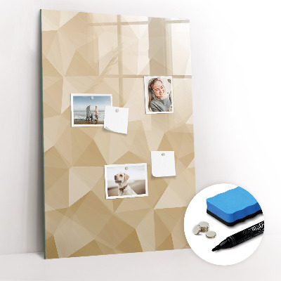 Magnetisch memobord van glas voor aan de muur Abstracte driehoeken