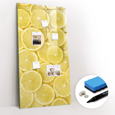 Wandbord van glas magnetisch en uitwisbaar Citroenschijfjes