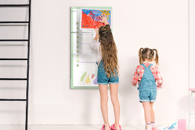 Magnetisch memobord van glas voor aan de muur boodschappenlijstje