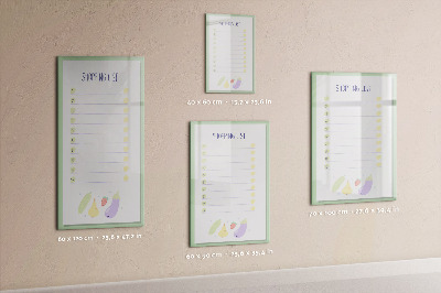 Magnetisch memobord van glas voor aan de muur boodschappenlijstje