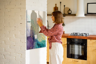 Wandbord van glas magnetisch en uitwisbaar Kleurrijk marmer