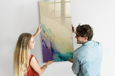 Wandbord van glas magnetisch en uitwisbaar Kleurrijk marmer