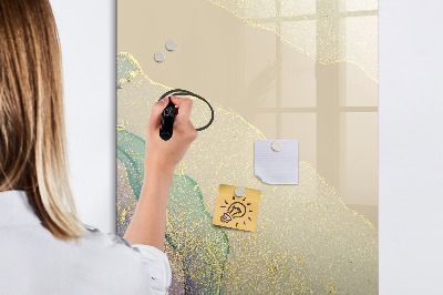 Wandbord van glas magnetisch en uitwisbaar Kleurrijk marmer