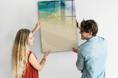 Glazen magneetbord met decoratieve print Kleurrijk marmer