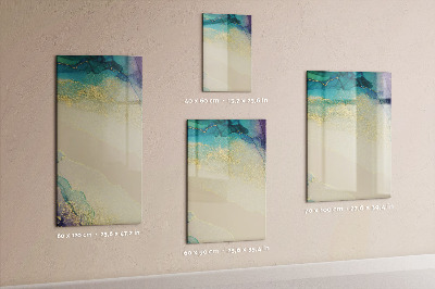 Glazen magneetbord met decoratieve print Kleurrijk marmer