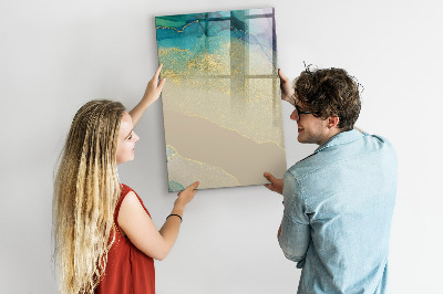 Glazen magneetbord met decoratieve print Kleurrijk marmer