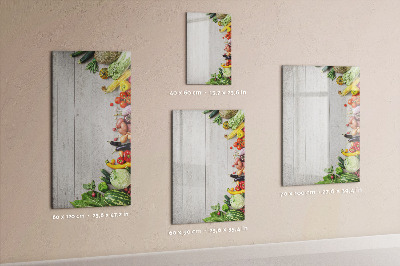 Glazen magneetbord met decoratieve print Groenten op hout
