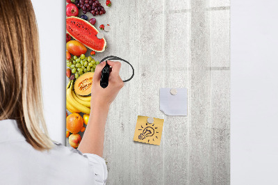 Magnetisch memobord van glas voor aan de muur Groenten op hout
