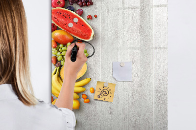 Magnetisch memobord van glas voor aan de muur Groenten op hout