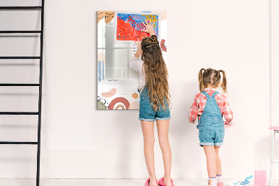 Glazen magneetbord met decoratieve print Dagelijkse planner