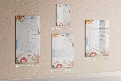 Glazen magneetbord met decoratieve print Dagelijkse planner