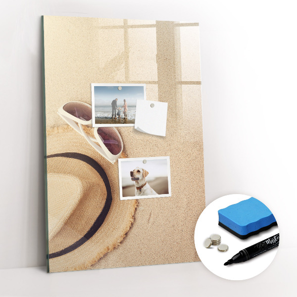 Glazen magneetbord met decoratieve print Zandbank