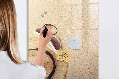 Glazen magneetbord met decoratieve print Zandbank
